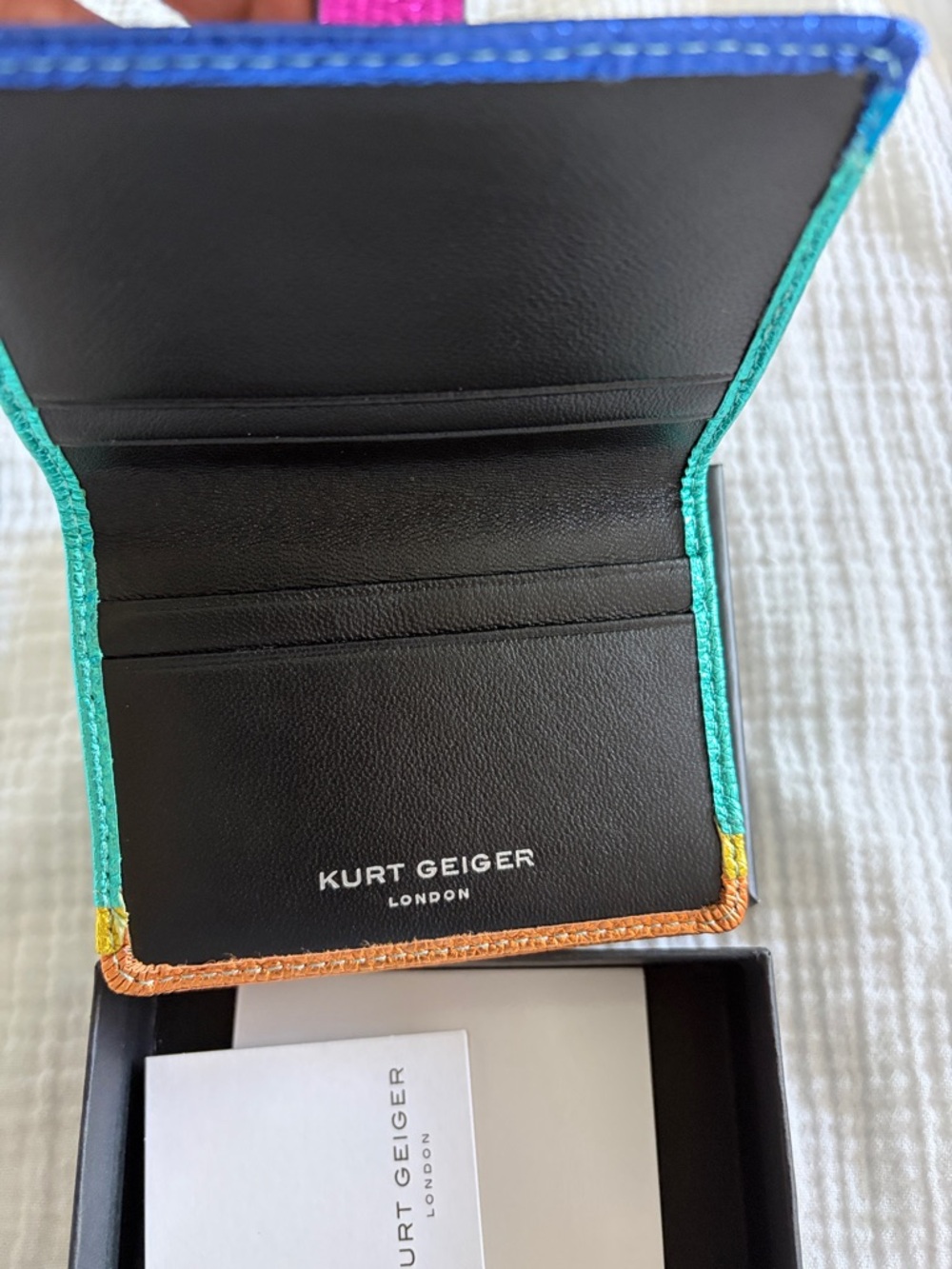 Kurt Geiger Metallic Rainbow Card Holder - Picture 5 of 8